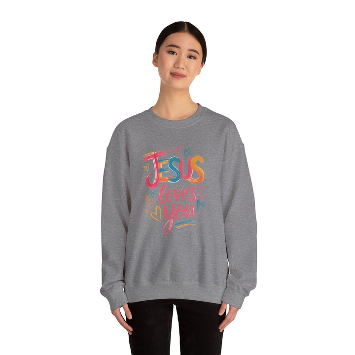 Jesus Loves You Crewneck Sweatshirt - Cozy Unisex Gift, Christian Apparel, Faith-Based Fashion, Inspirational Layering Piece, Ideal [...]