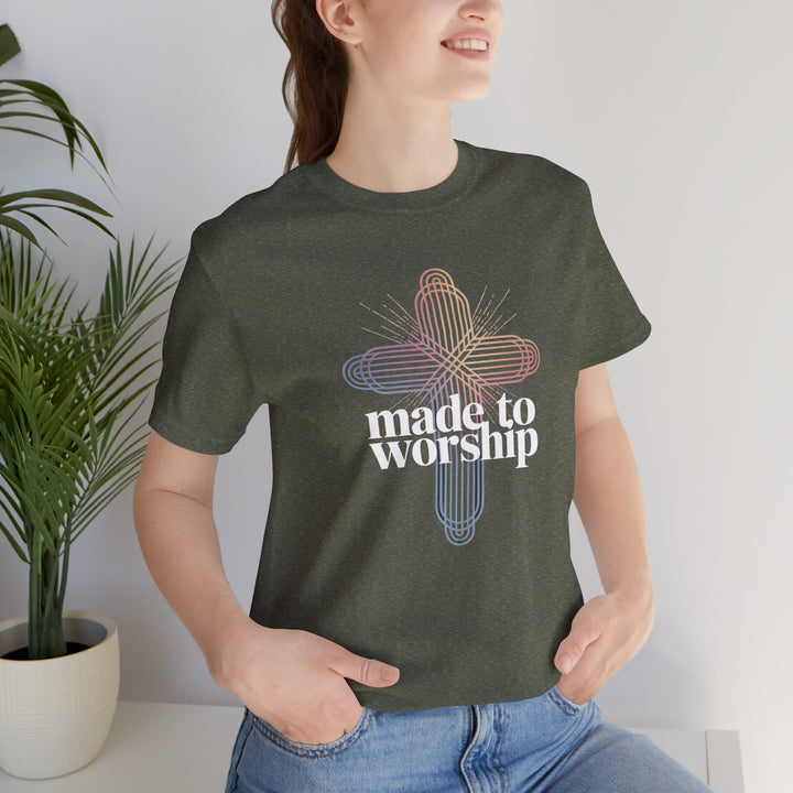 Made to Worship Unisex Tee, Inspirational T-Shirt, Faith Apparel, Christian Gift, Church Wear, Casual Outfit