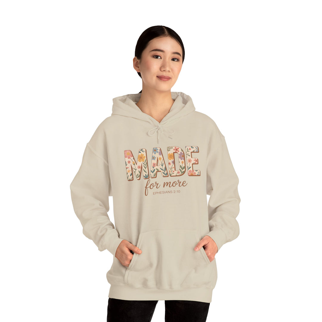 Hoodie - 'MADE for more' Ephesians 2:10 Floral Design