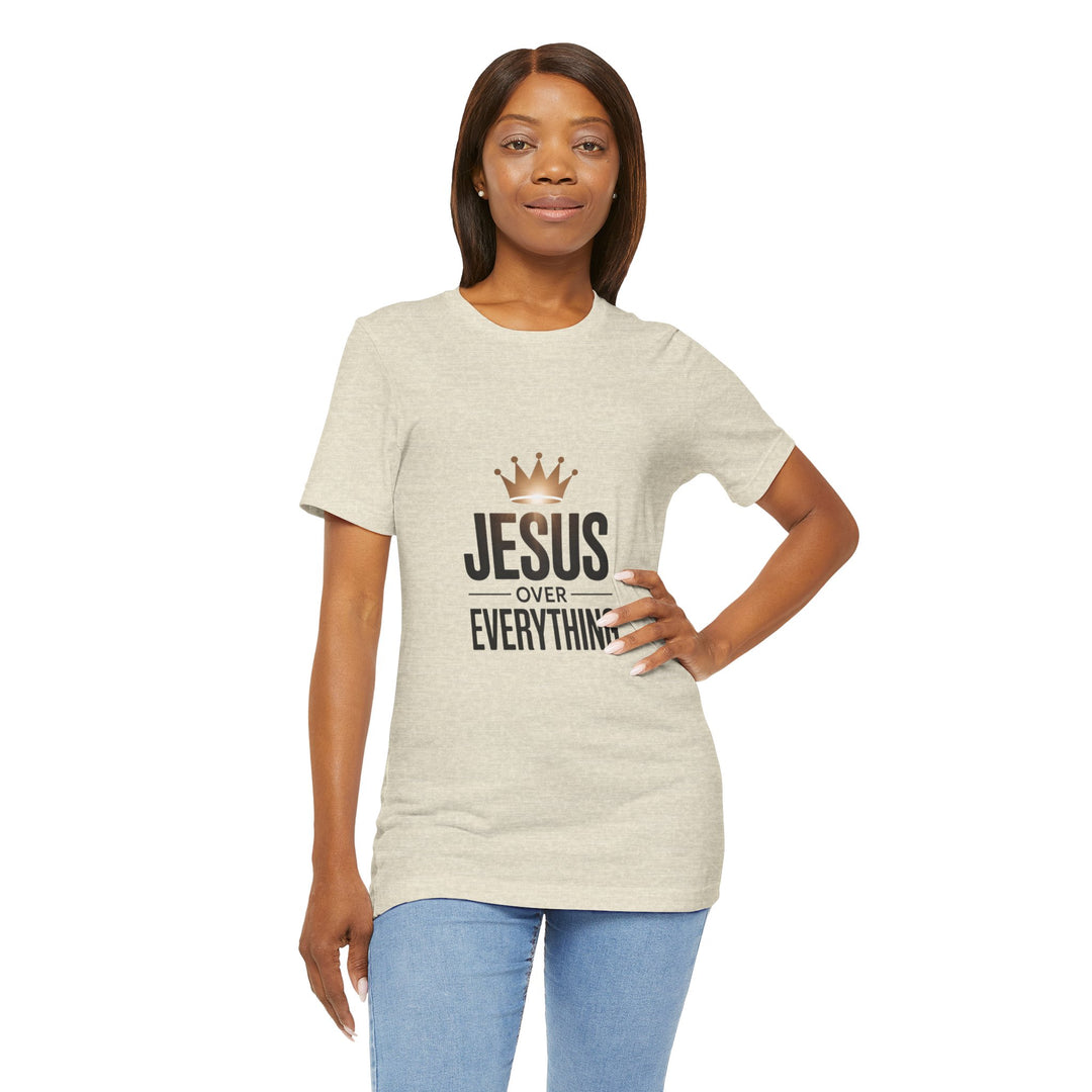 Jesus Over Everything – Christian Crown Graphic T-Shirt