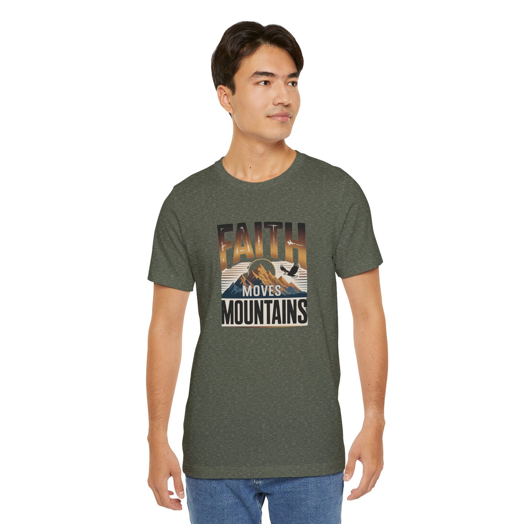 Faith Moves Mountains Tee, Inspirational Shirt, Motivational T-Shirt, Gift for Nature Lovers, Unisex Casual Wear