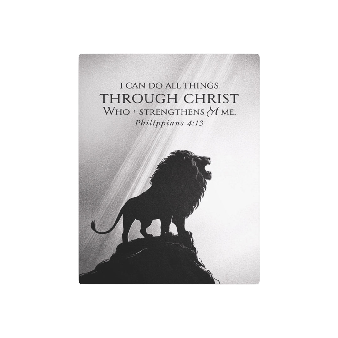 "Lion of Judah - Philippians 4:13" - Strength & Faith Metal Wall Art