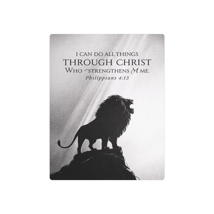 "Lion of Judah - Philippians 4:13" - Strength & Faith Metal Wall Art
