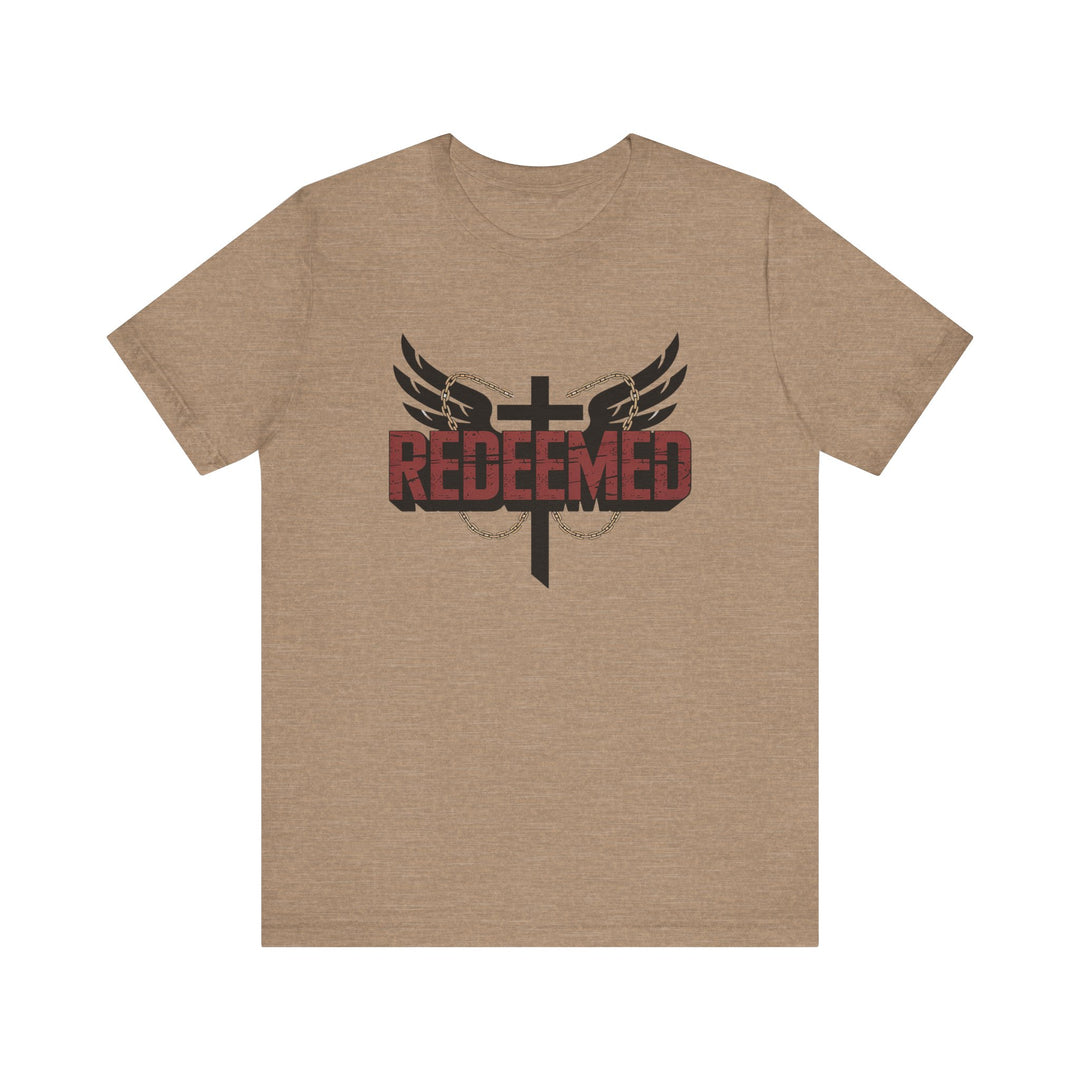 Christian Themed Unisex Short Sleeve Tee, Redeemed Shirt, Faith-Based Apparel, Inspirational T-Shirt, Spiritual Gift, Casual Wear