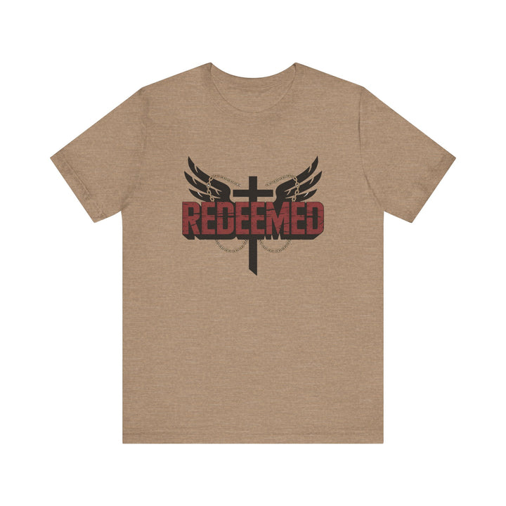 Christian Themed Unisex Short Sleeve Tee, Redeemed Shirt, Faith-Based Apparel, Inspirational T-Shirt, Spiritual Gift, Casual Wear