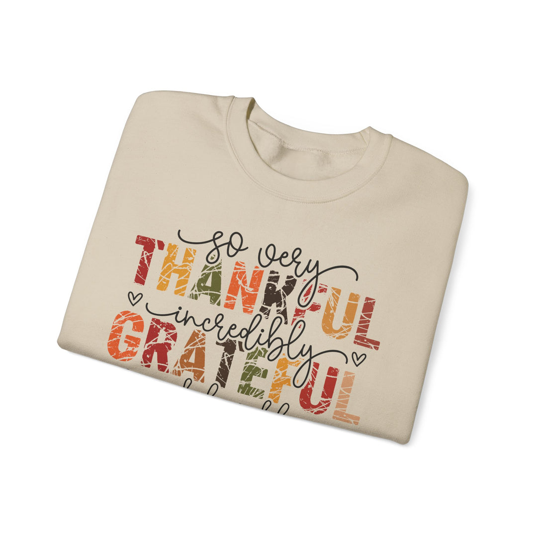 Thankful Grateful Blessed Sweatshirt | Cozy Fall Crewneck | Perfect Gift for Thanksgiving, Family Gatherings, Daily Comfort, Holiday Wear