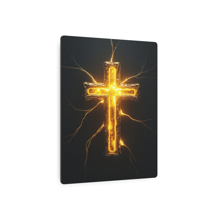 "Illuminated Cross" - Light of the World Metal Wall Art