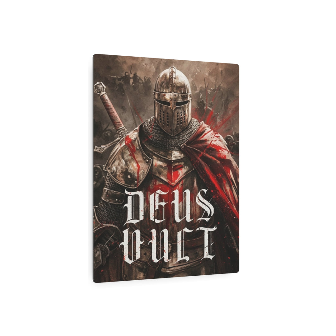 "Deus Vult - God Wills It" - Medieval Christian Knight Metal Wall Art