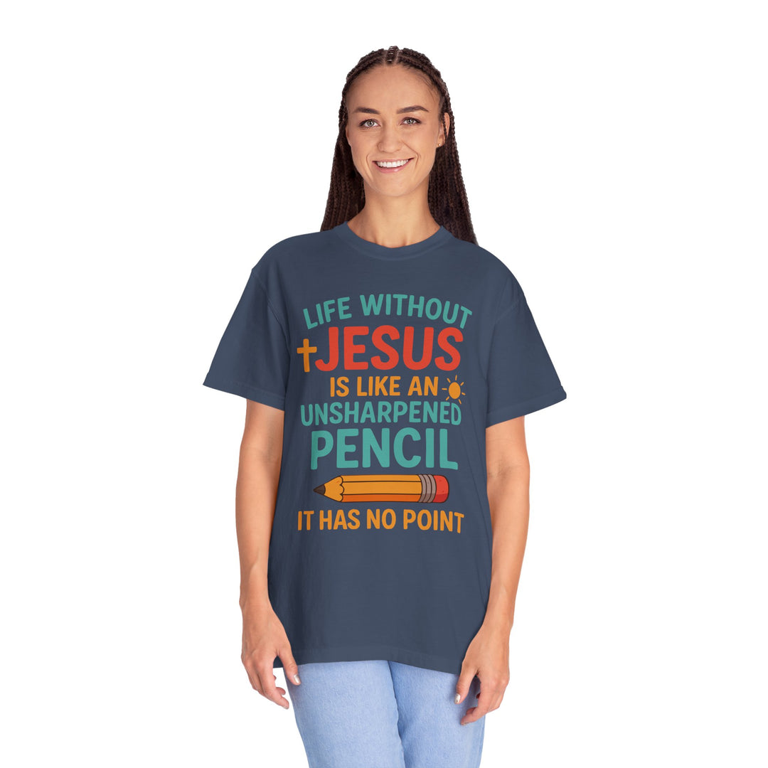 Christian Message Unisex T-shirt with Pencil Design