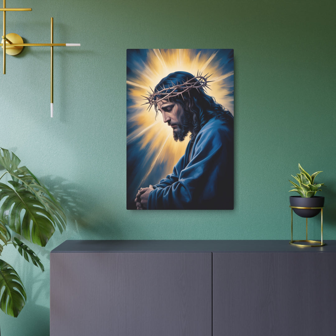 "Christ in Sacred Prayer" - Jesus Praying Metal Wall Art