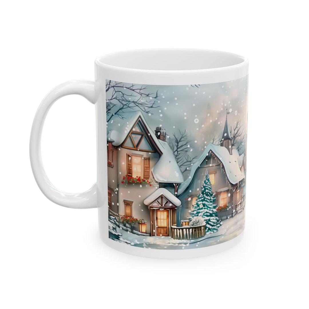 Winter Wonderland Ceramic Mug, Cozy Hot Cocoa Cup, Holiday Gift, Decorative Coffee Mug, Winter Scene Drinkware