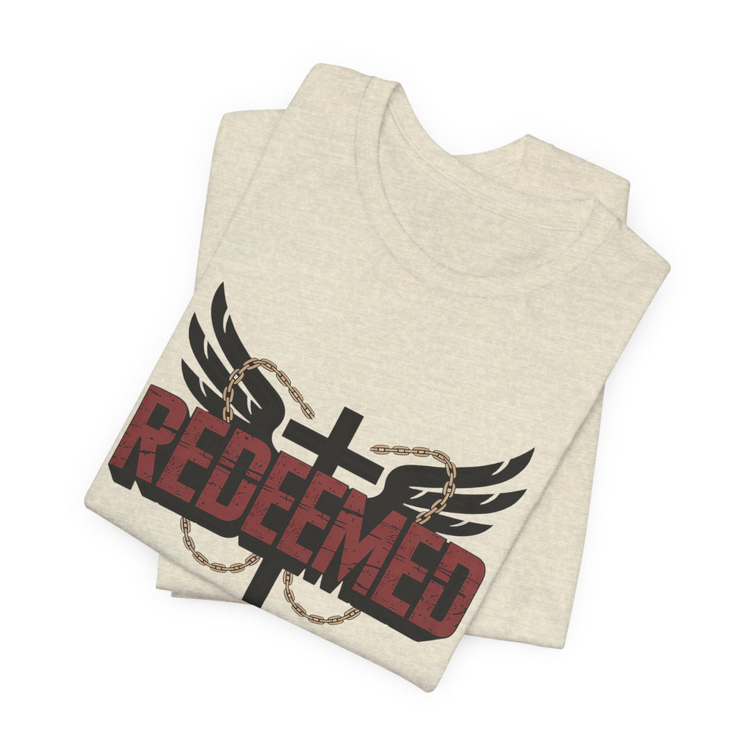 Christian Themed Unisex Short Sleeve Tee, Redeemed Shirt, Faith-Based Apparel, Inspirational T-Shirt, Spiritual Gift, Casual Wear