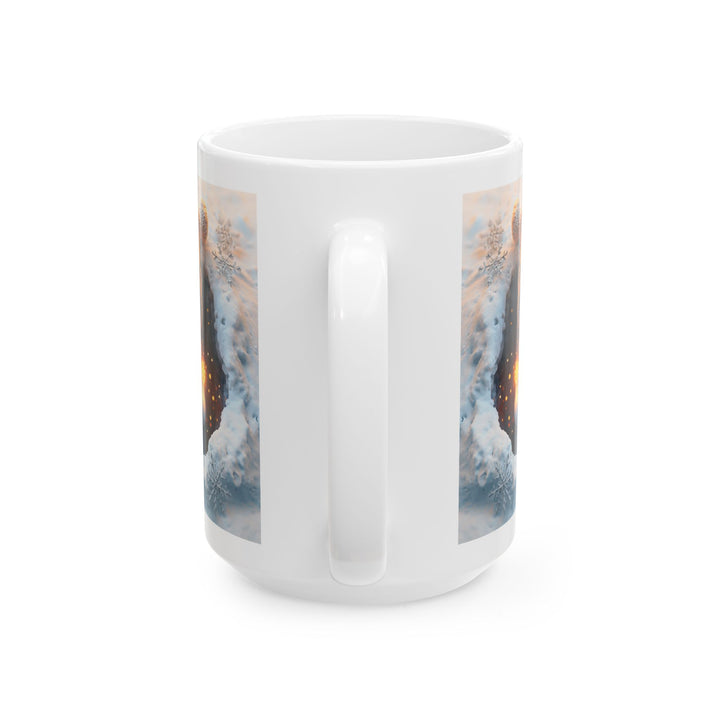 Cozy Winter Snoman Ceramic Mug - Snowflake Design, Holiday Gift, Coffee Cup, Tea Mug, Winter Decor, Home & Kitchen