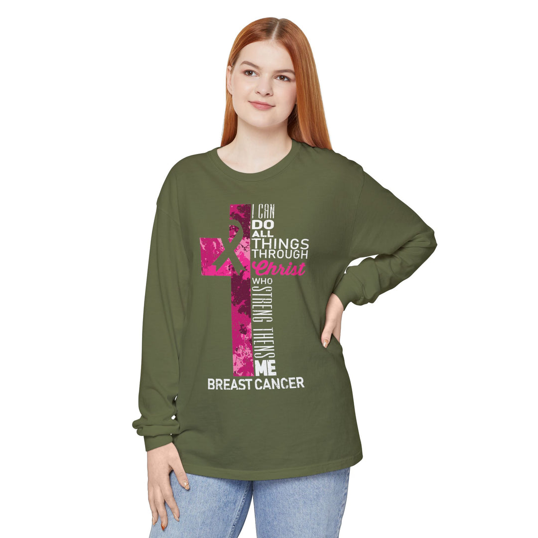Christian Breast Cancer Awareness Long Sleeve T-Shirt
