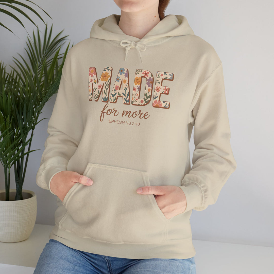 Hoodie - 'MADE for more' Ephesians 2:10 Floral Design