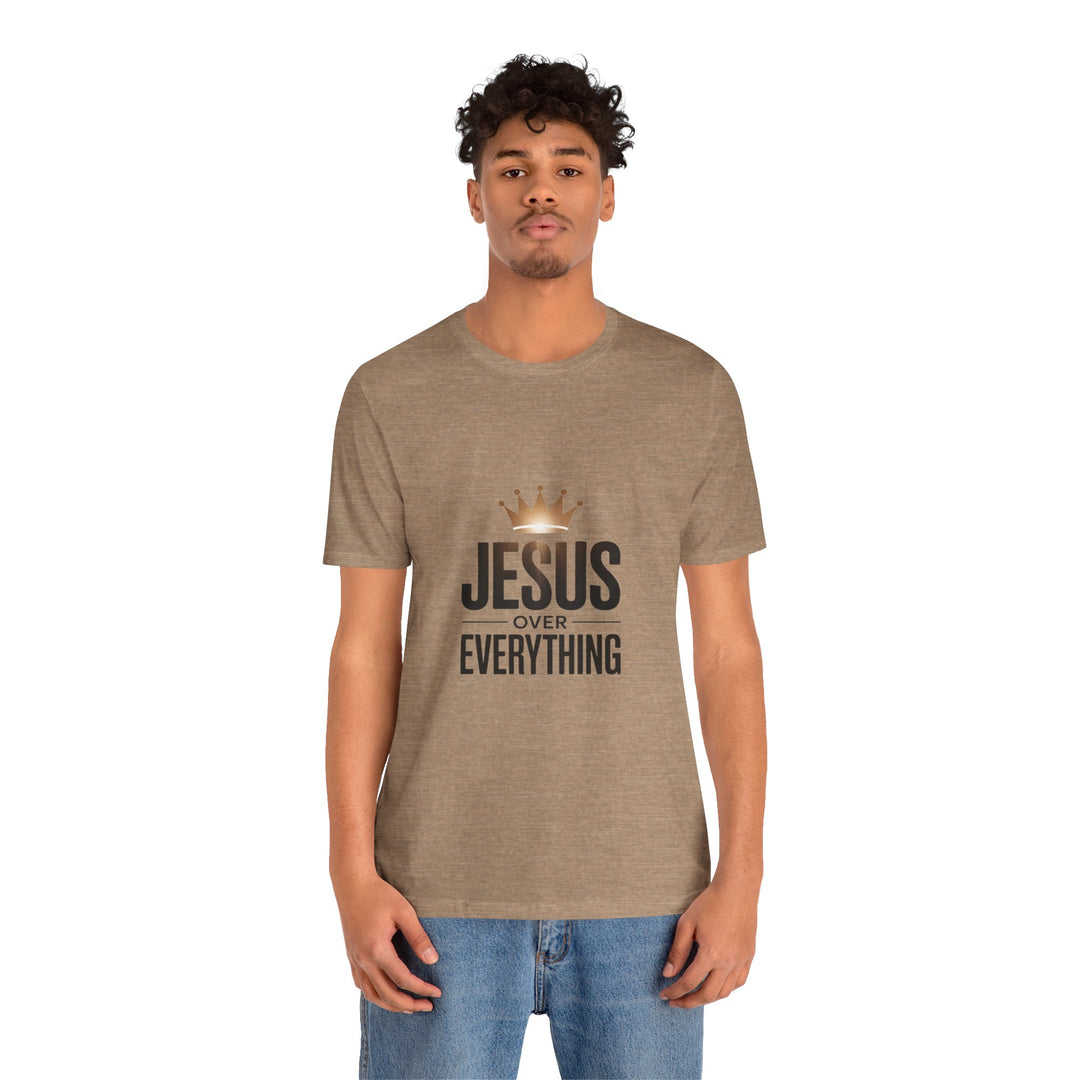 Jesus Over Everything – Christian Crown Graphic T-Shirt