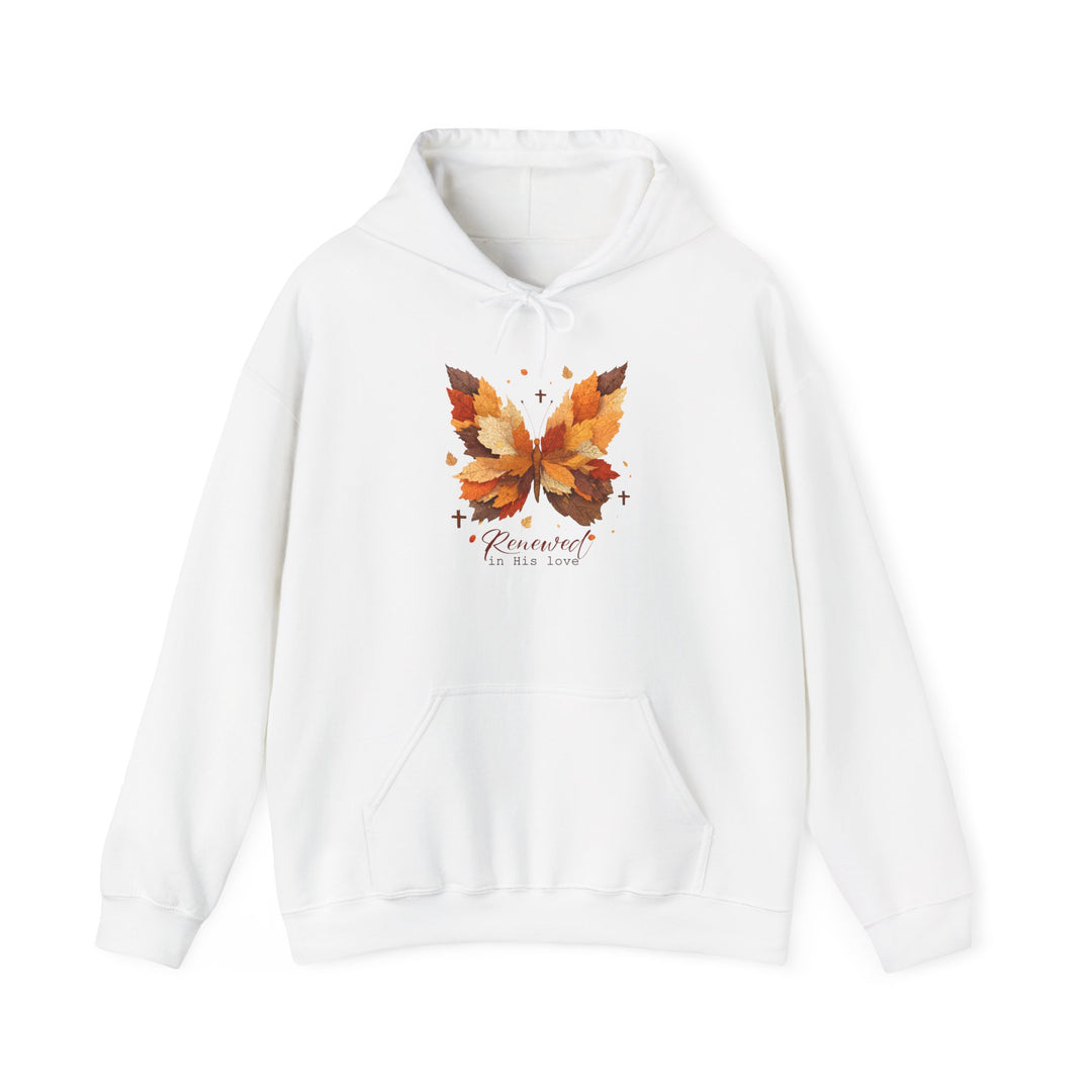 Butterfly Hoodie - Renewed in His Love - Fall Leaves Design