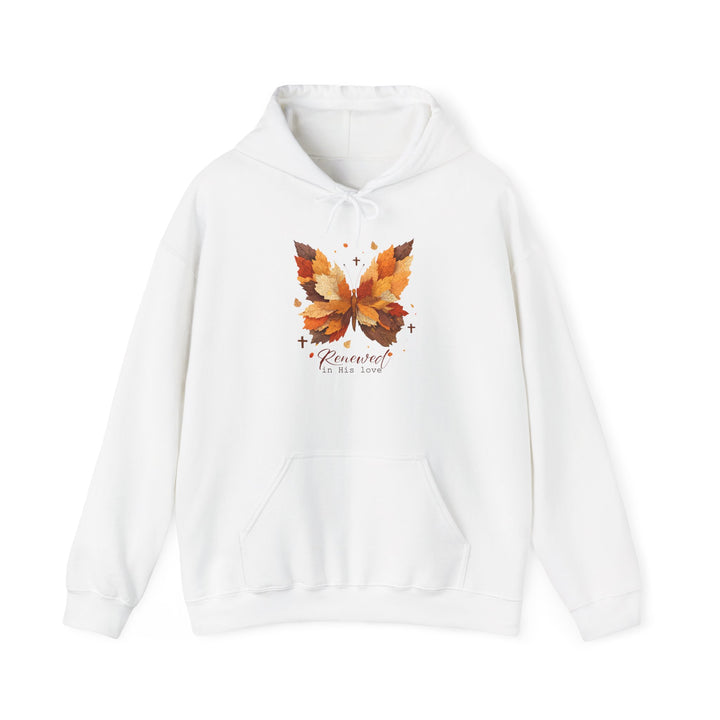 Butterfly Hoodie - Renewed in His Love - Fall Leaves Design