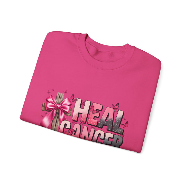 Inspirational Cancer Awareness Crewneck Sweatshirt, Comfort for Fighters, Supportive Gift, Breast Cancer Awareness, Faith & Hope