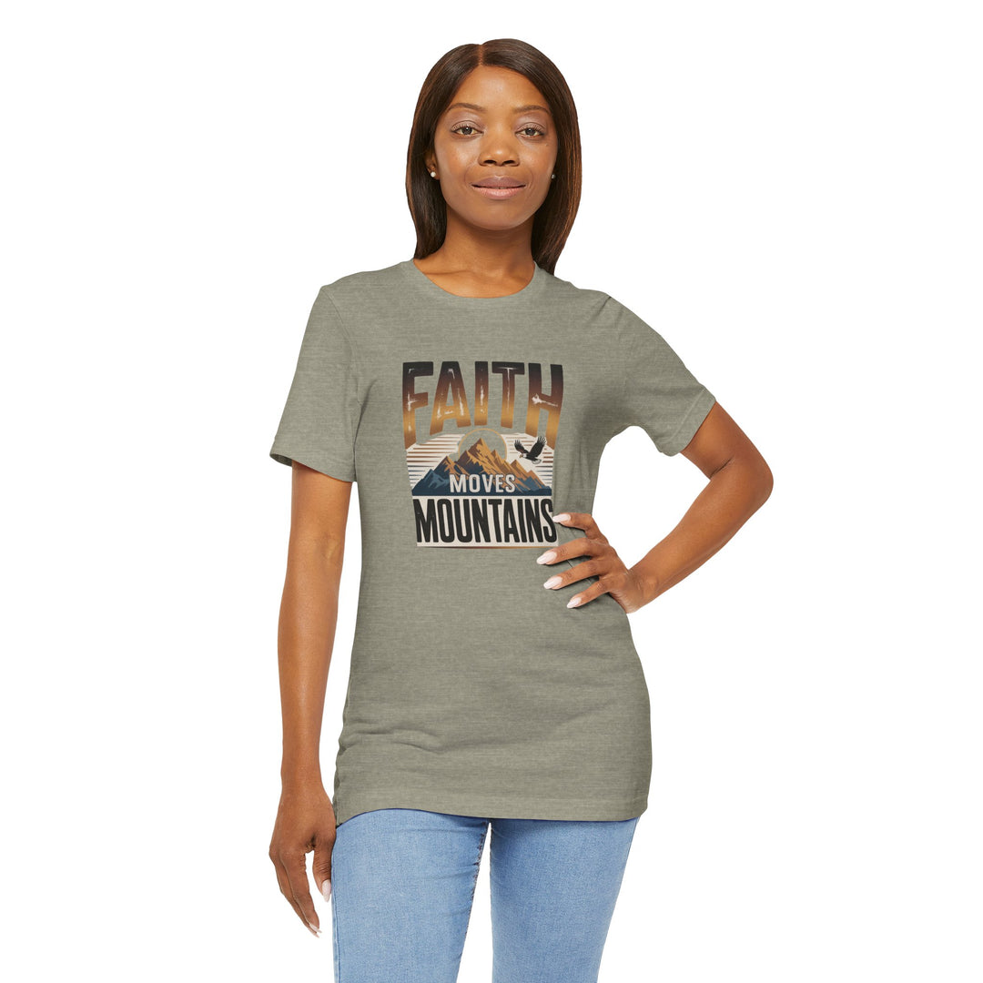 Faith Moves Mountains Tee, Inspirational Shirt, Motivational T-Shirt, Gift for Nature Lovers, Unisex Casual Wear
