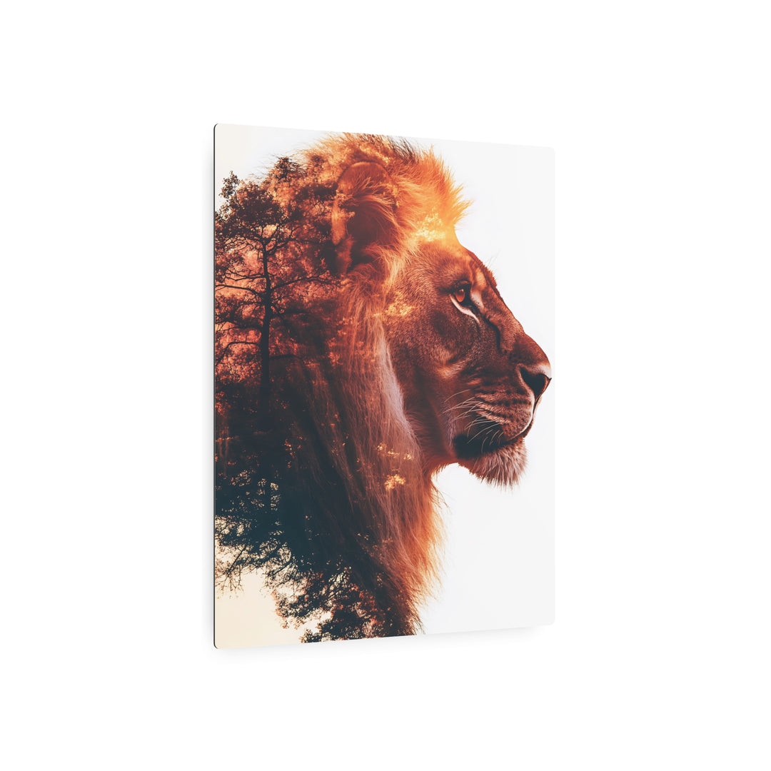 Lion Silhouette Metal Art Sign – Elegant Home Décor for Animal Lovers