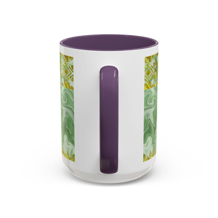 Gold Cross on Mint Marble – Elegant Christian Mug