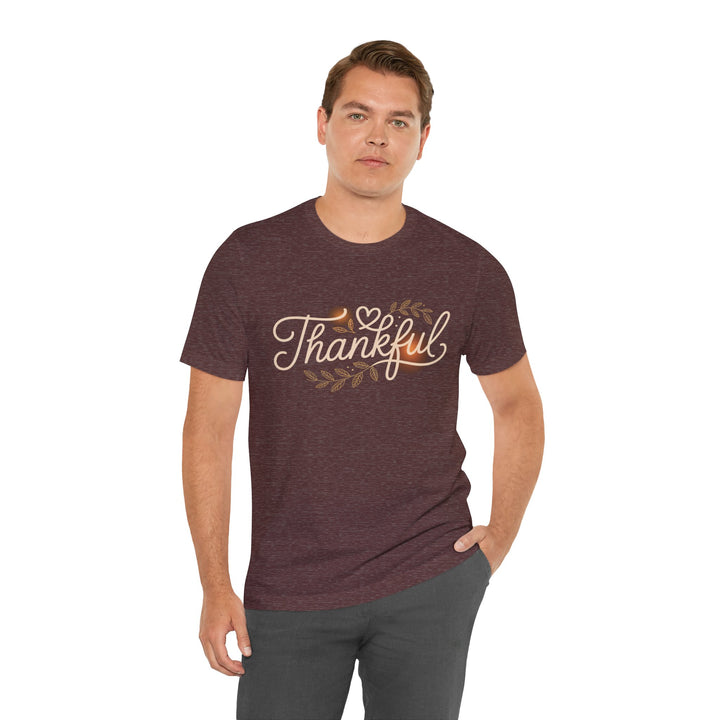 Thankful Tee - Unisex Jersey Short Sleeve Shirt for Thanksgiving, Gratitude Gift, Casual Wear, Family Gathering, Everyday Comfort