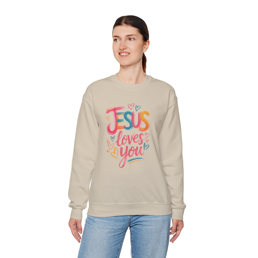 Jesus Loves You Crewneck Sweatshirt - Cozy Unisex Gift, Christian Apparel, Faith-Based Fashion, Inspirational Layering Piece, Ideal [...]