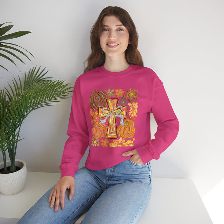 Fall Harvest Crewneck Sweatshirt, Autumn Sweatshirt, Thanksgiving Gift, Unisex Fall Apparel, Cozy Pumpkin Sweatshirt