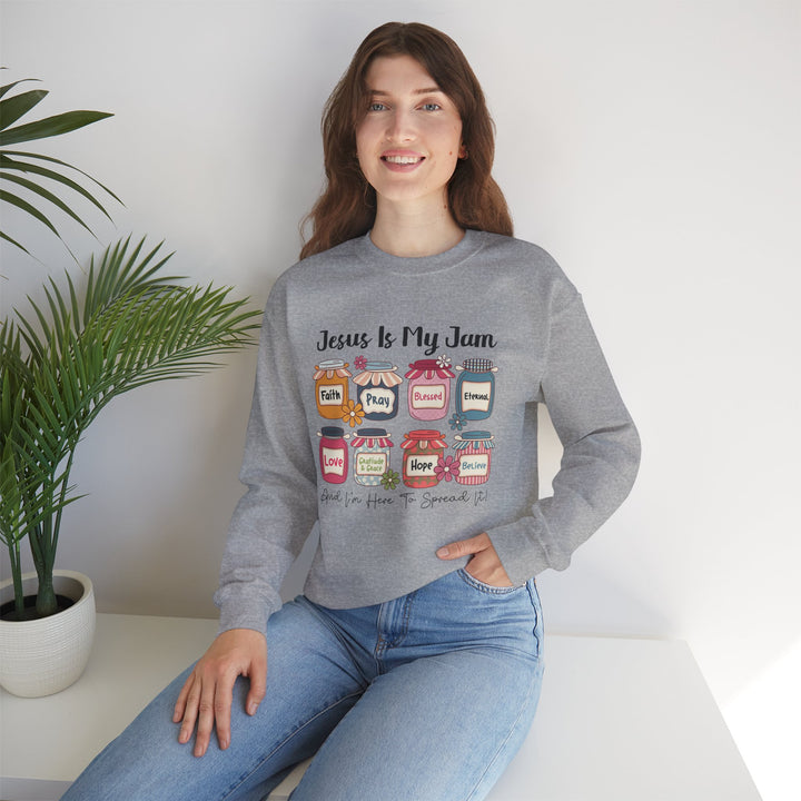 Jesus Is My Jam Sweatshirt, Unisex Crewneck, Comfort Wear, Christian Apparel, Perfect Gift for Faith Celebrations, Everyday Casual