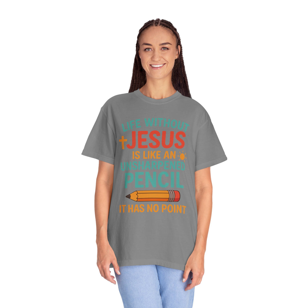 Christian Message Unisex T-shirt with Pencil Design