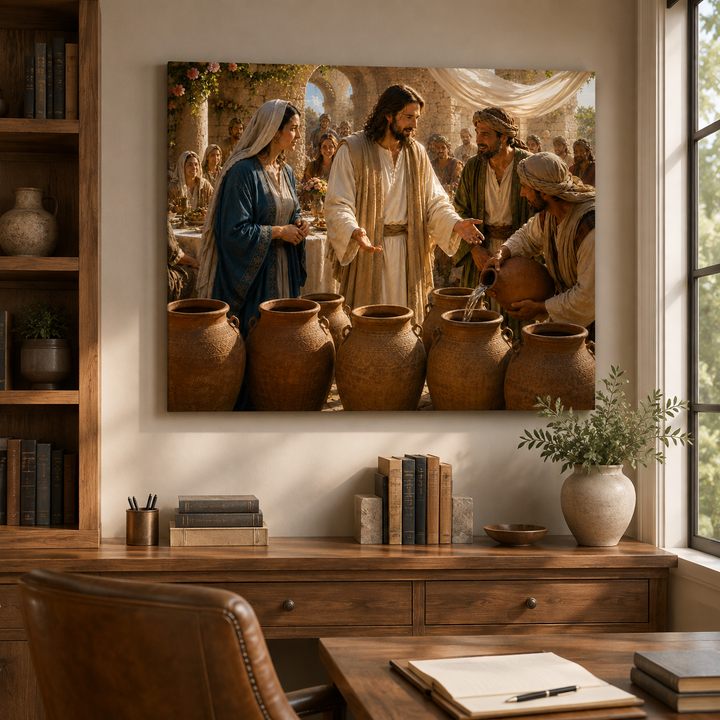 Wedding at Cana horizontal stretched canvas artwork