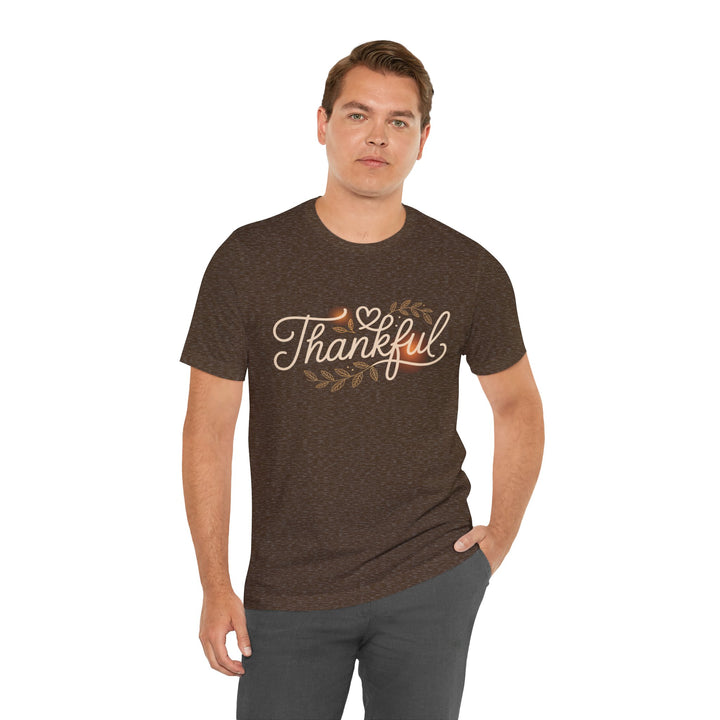 Thankful Tee - Unisex Jersey Short Sleeve Shirt for Thanksgiving, Gratitude Gift, Casual Wear, Family Gathering, Everyday Comfort