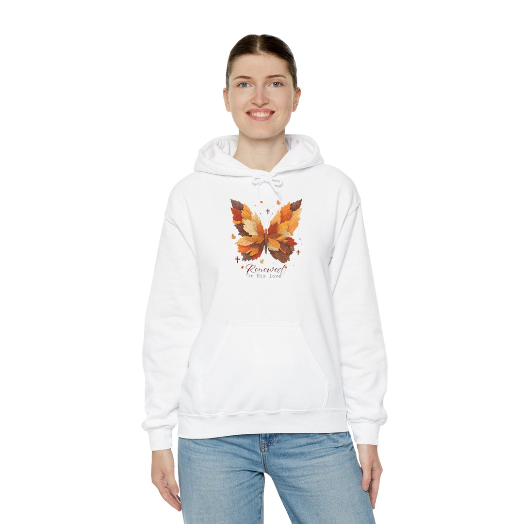 Butterfly Hoodie - Renewed in His Love - Fall Leaves Design