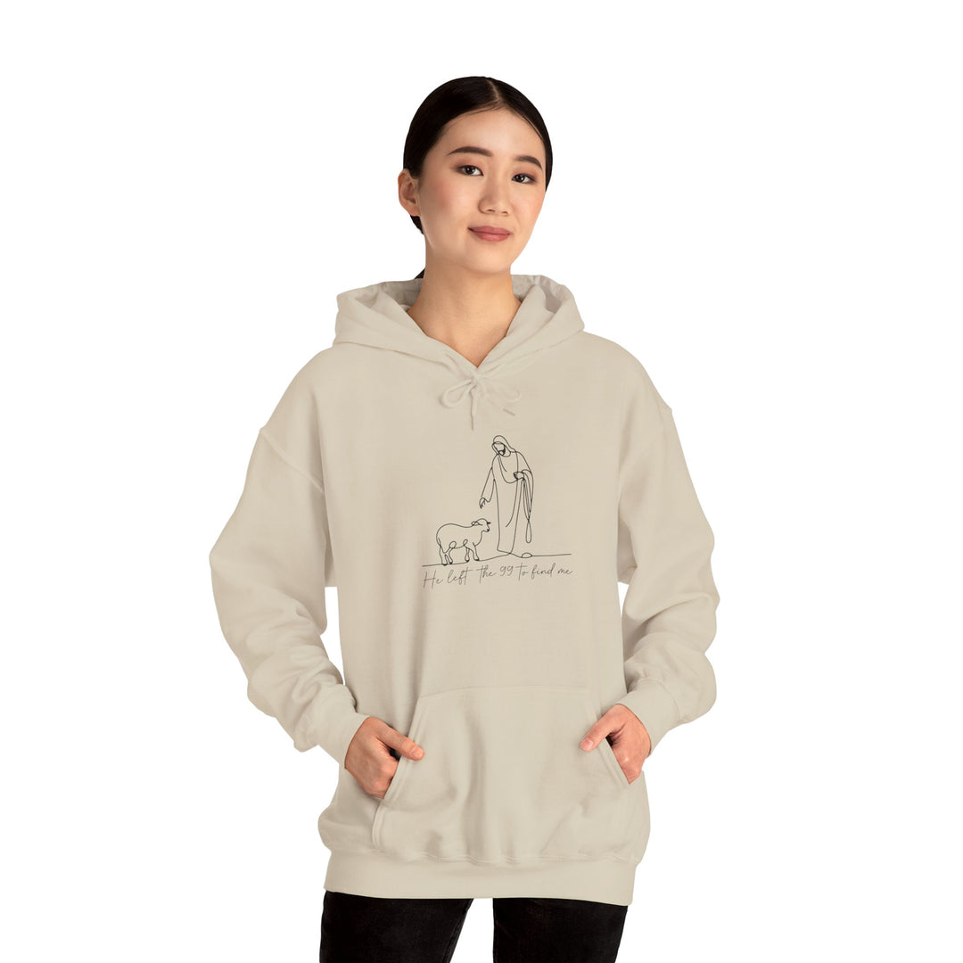 Christian Jesus and Lamb Hoodie Sweatshirt - 'He left the 99 to find me'