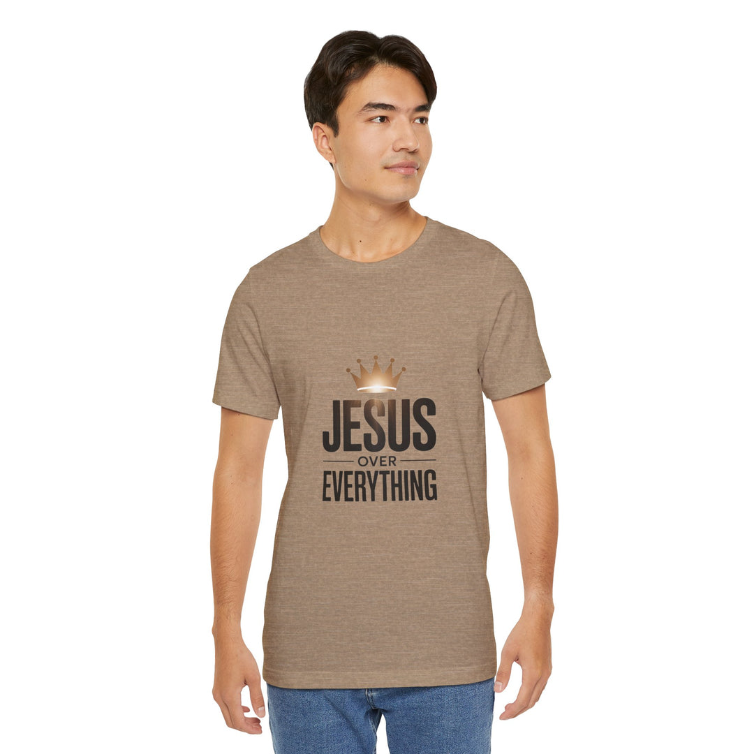 Jesus Over Everything – Christian Crown Graphic T-Shirt