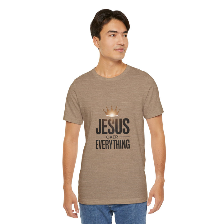 Jesus Over Everything – Christian Crown Graphic T-Shirt