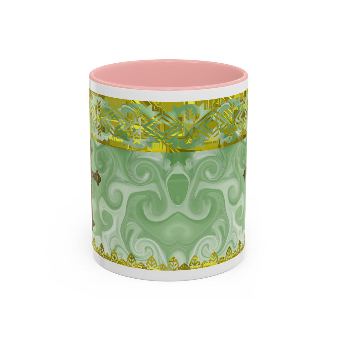 Gold Cross on Mint Marble – Elegant Christian Mug