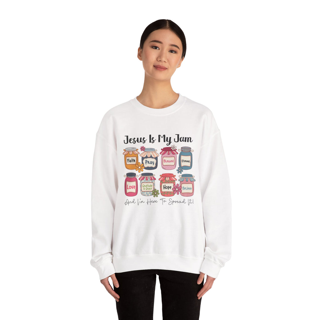 Jesus Is My Jam Sweatshirt, Unisex Crewneck, Comfort Wear, Christian Apparel, Perfect Gift for Faith Celebrations, Everyday Casual