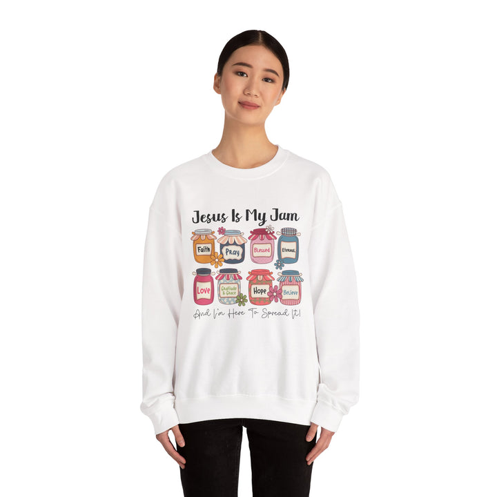 Jesus Is My Jam Sweatshirt, Unisex Crewneck, Comfort Wear, Christian Apparel, Perfect Gift for Faith Celebrations, Everyday Casual