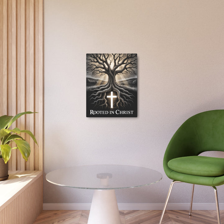 "Rooted in Christ Tree Cross Design" - Generational Faith Metal Wall Art