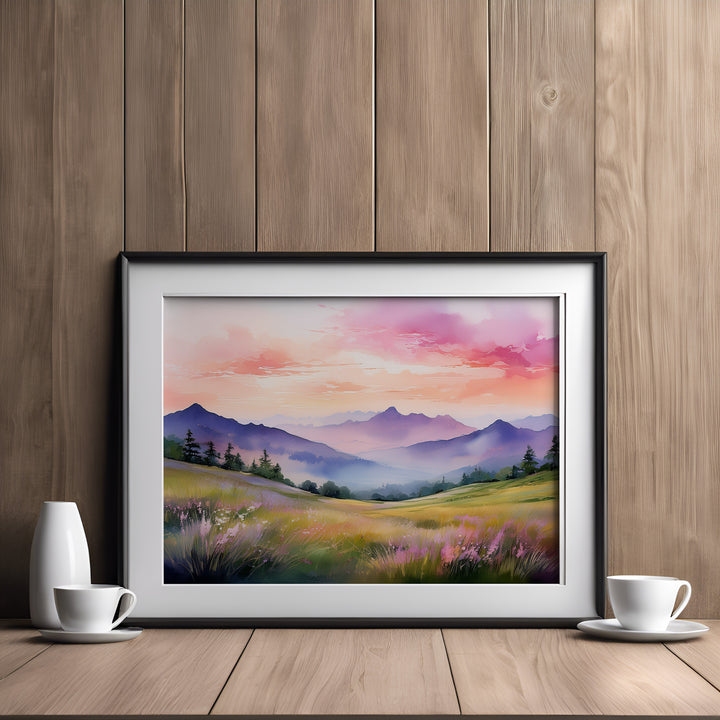 Eyes to the Hills – Watercolor Landscape Print Inspired by Psalm 121