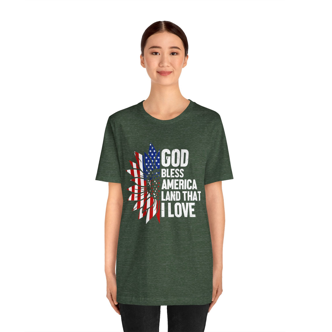 Patriotic T-Shirt, God Bless America Tee, Unisex Short Sleeve Shirt, Independence Day Gift, USA Pride Apparel, Americana Clothing