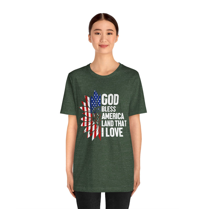 Patriotic T-Shirt, God Bless America Tee, Unisex Short Sleeve Shirt, Independence Day Gift, USA Pride Apparel, Americana Clothing