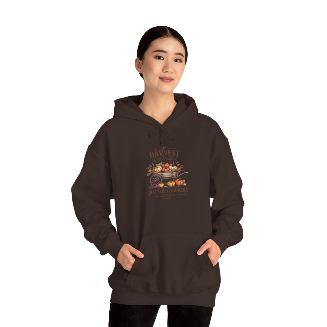 Autumn Harvest Hoodie with Matthew 9:37 Scripture Design