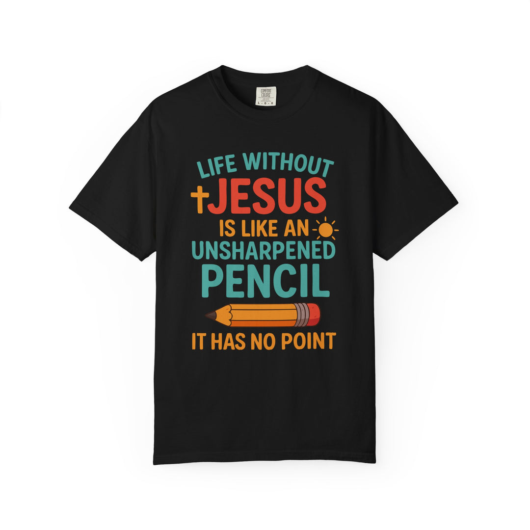 Christian Message Unisex T-shirt with Pencil Design