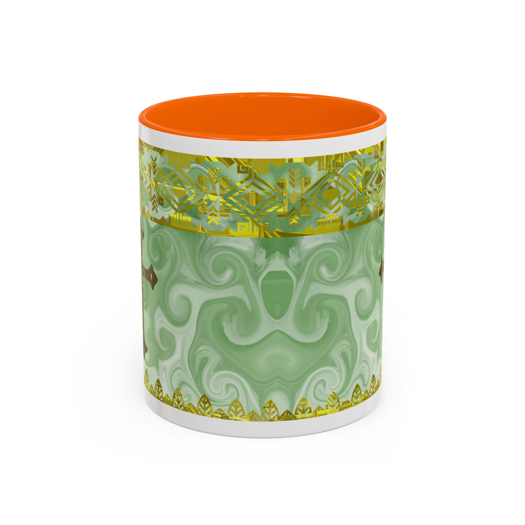 Gold Cross on Mint Marble – Elegant Christian Mug