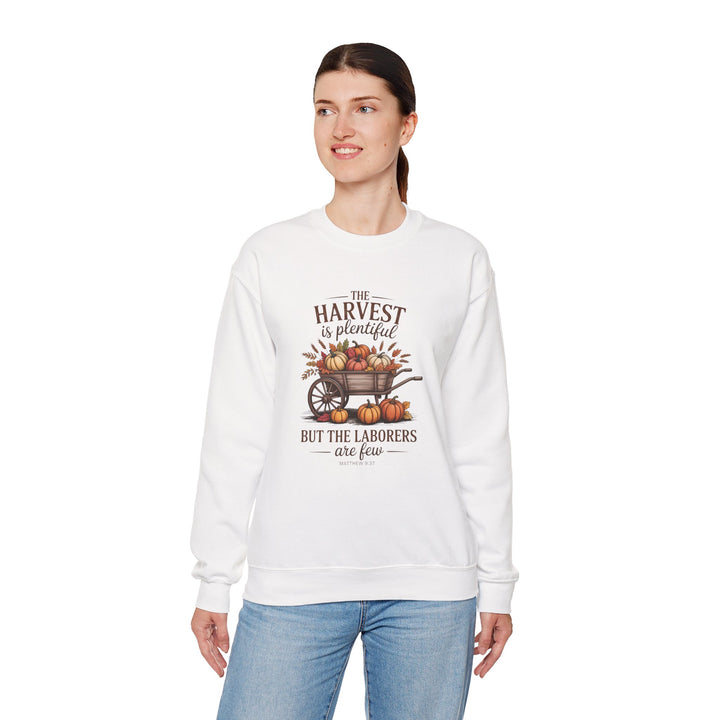 Autumn Harvest Hoodie with Matthew 9:37 Scripture Design
