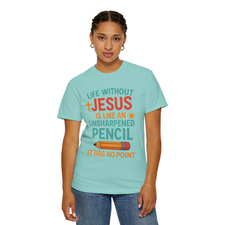 Christian Message Unisex T-shirt with Pencil Design