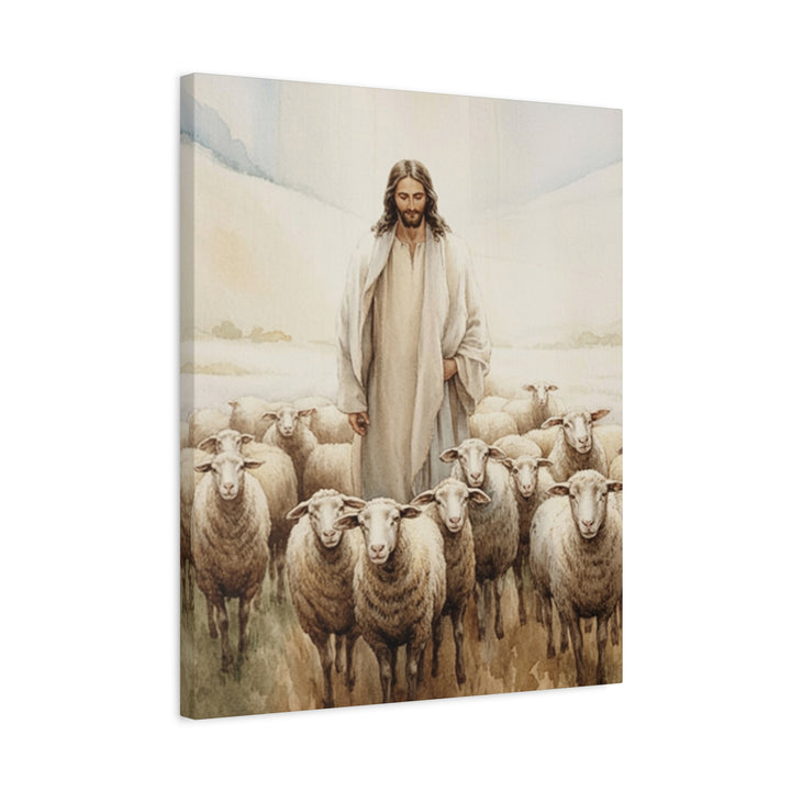 Jesus the Good Shepherd | Christian Matte Canvas Wall Art – Peaceful Faith Home Décor